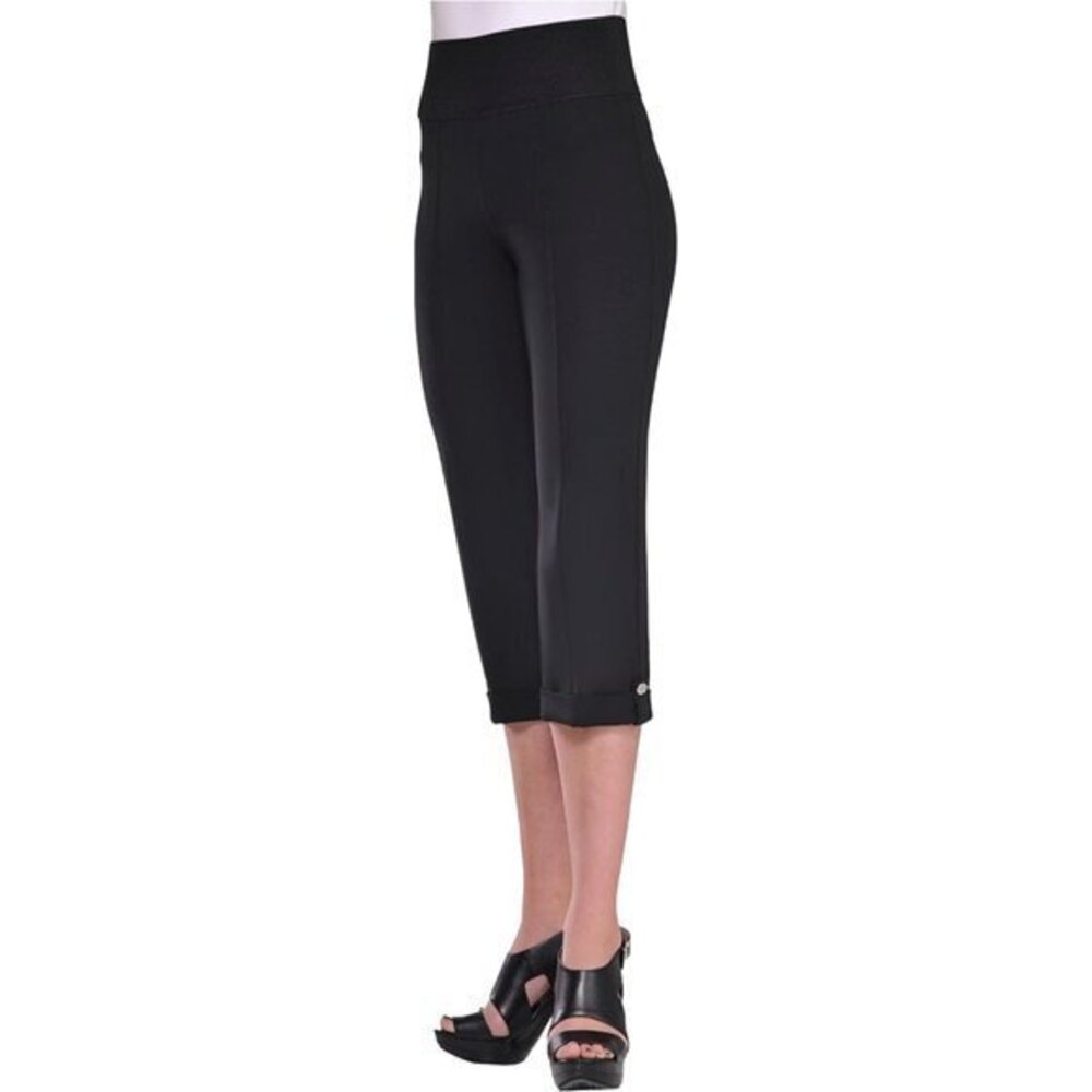 Nygard Slims Black Cuffed Capri Pants Size Small 6/8 3.5 Cuff" EUC #1451